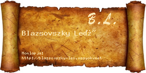 Blazsovszky Leó névjegykártya